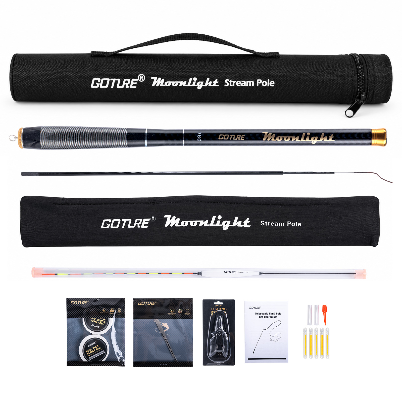 Goture Telescopic Stream Rod w - Fishing Equipment Bag 评论和价格