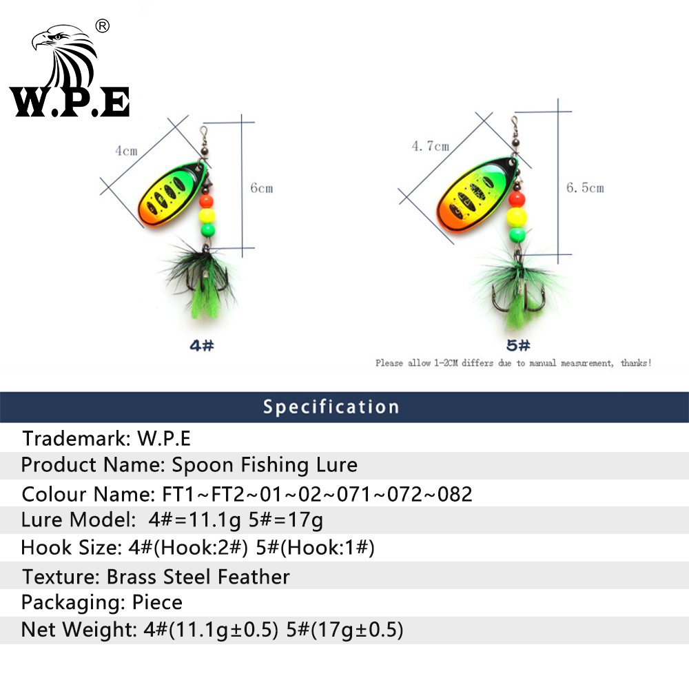 W.P.E Brand NEW Spoon Lure 1pc - Fishing Equipment Brands 评论和价格